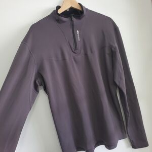 Sugoi XL Sweater Charcol Grey Breathable 1/4 Zip Fleece Stretch Ski Base Layer